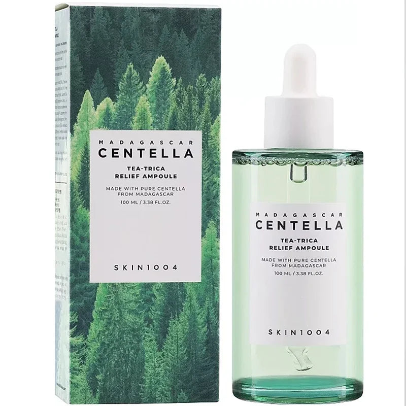 Skin1004 - Madagascar Centella Tea-Trica Relief Ampoule, designed for acne relief and oil control with 80% Tea-Trica.