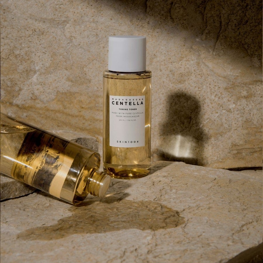 Skin1004's Centella Toning Toner refreshes and calms skin, enhancing texture for a balanced complexion.