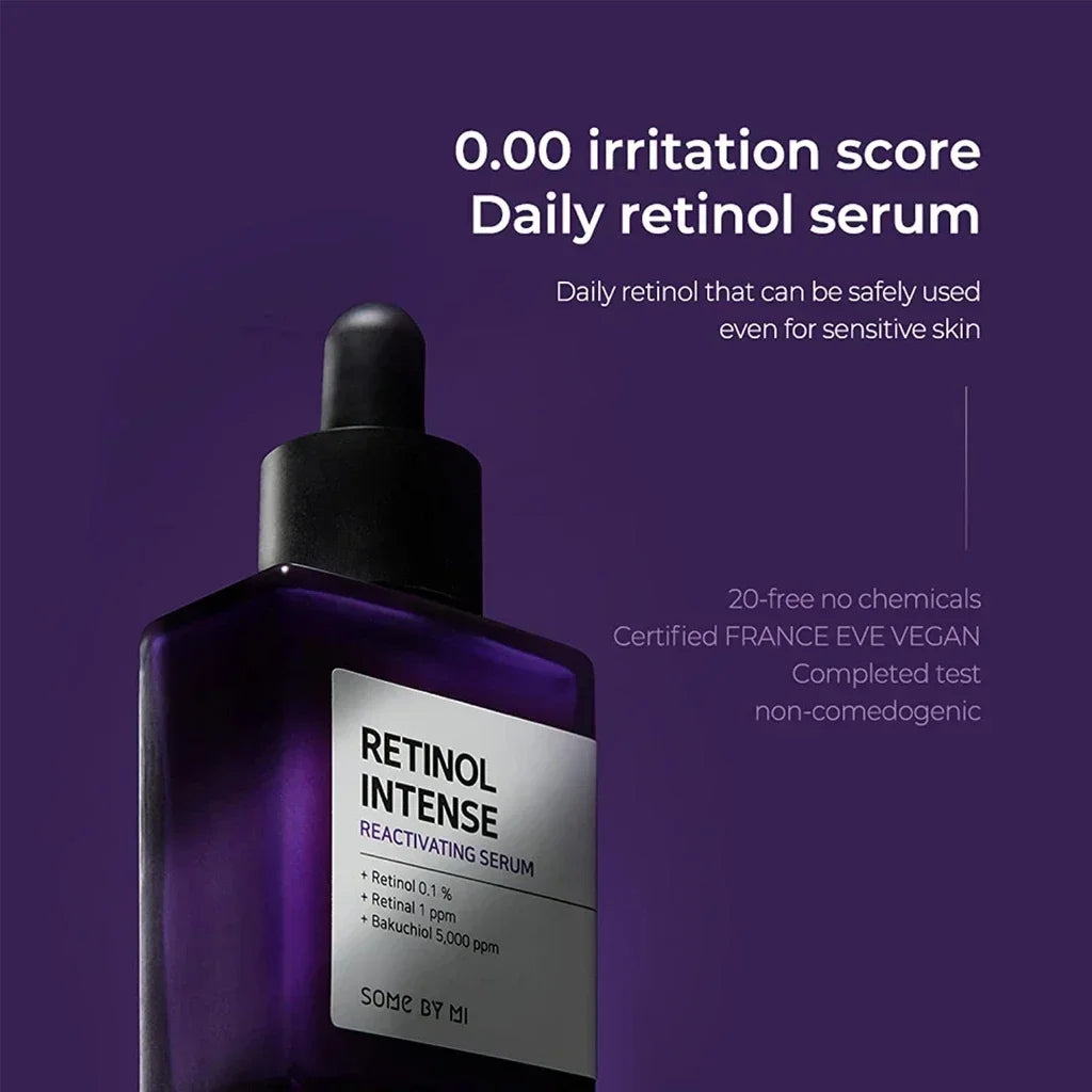 SOME BY MI - Intense Reactive Retinol Serum in a sleek bottle, perfect for anti-aging and wrinkle improvement.