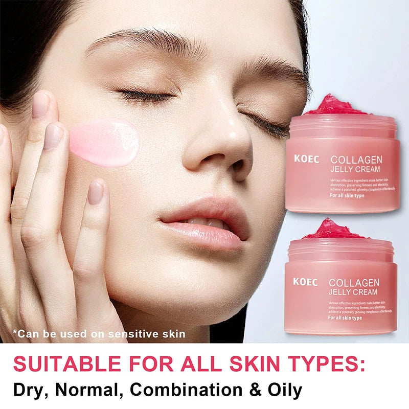 2025 New Collagen Jelly Cream Niacinamide Hydrolyzed Whitening Brightening Moisturizer Collagen Korean Skincare Products 3.88OZ.