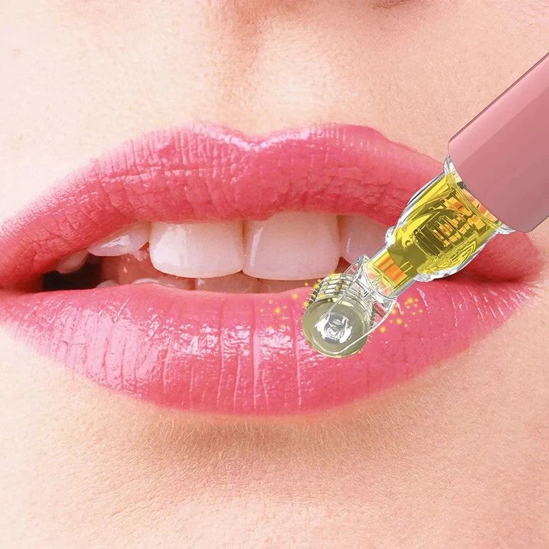 Revitalize your lips with the Lip Roller- 105 Pin Microneedles with Serum Applicator for smoother, fuller lips.